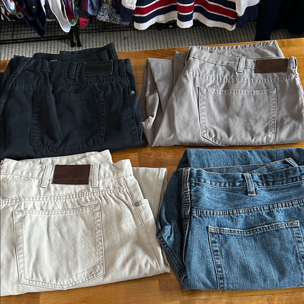 Calvin Klein Jeans Beige and Black Pants